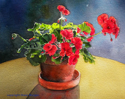 geranium watercolor diane paints morgan class