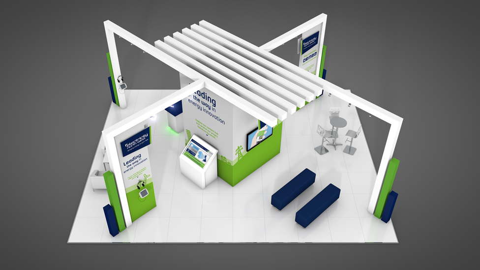 Different types of exhibition stands and booths