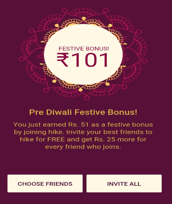 HIKE MESSENGER DEWALI OFFER DOWNLOAD HIKE APP AND GET RS HIKE MESSENGER DEWALI OFFER DOWNLOAD HIKE APP AND GET RS