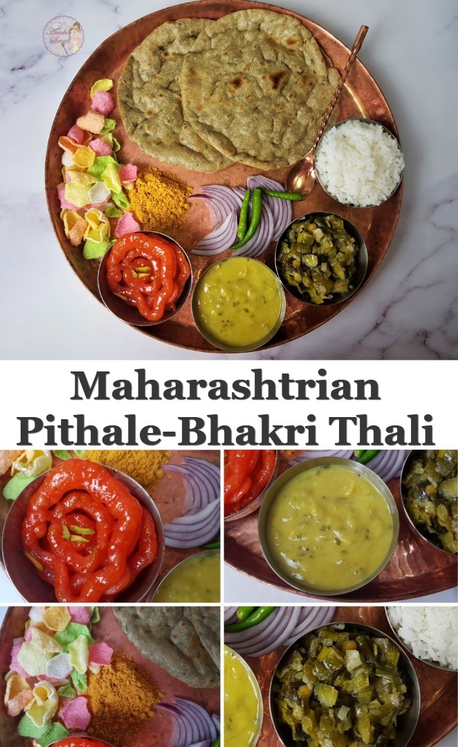 Maharashtrian Thali Veg Everyday Vegetarian Meal Thali Pithal Bhakri Thali Aaichi Savali