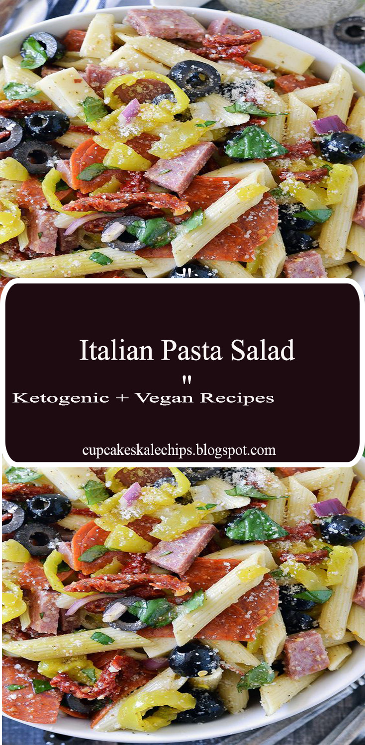 " Italian Pasta Salad " Cupcakes and Kale Chips