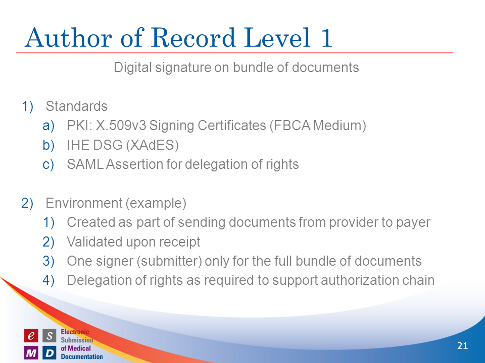 Healthcare Exchange Standards Digital Signature standards use and evolution