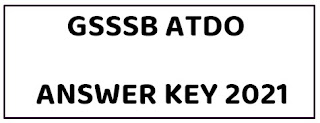 GSSSB ATDO Answer Key 2021 - ATDO 17th July Exam Answer key 2021