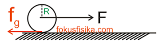 Apabila terjadi gesekan antara silinder dengan lantai
