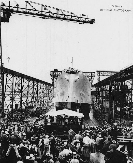 27 December 1940 worldwartwo.filminspector.com submarine tender Fulton launching
