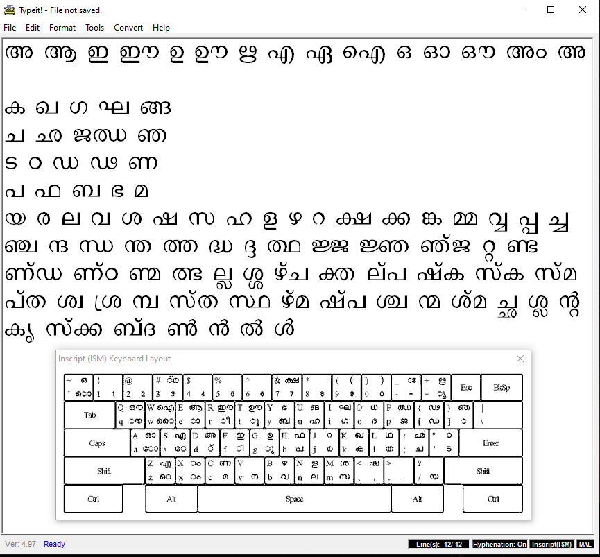 malayalam typing ism malayalam inscript keyboard layout pdf