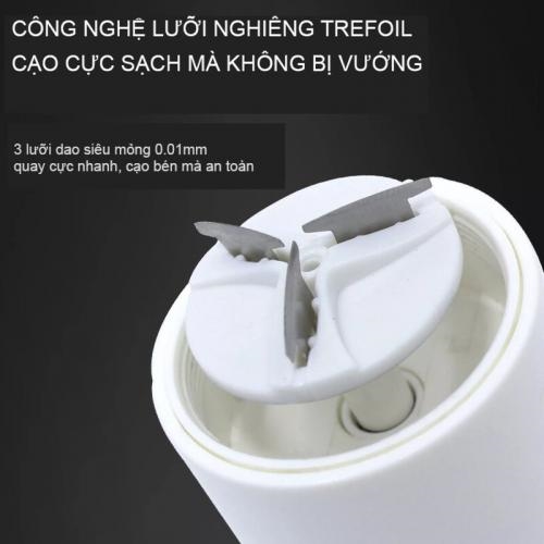 Máy Cạo Râu Mini , Máy Cạo Râu Bỏ Túi, Dao Cạo Râu Điện Không Dây 3 Lưỡi Công Nghệ Nhật Bản