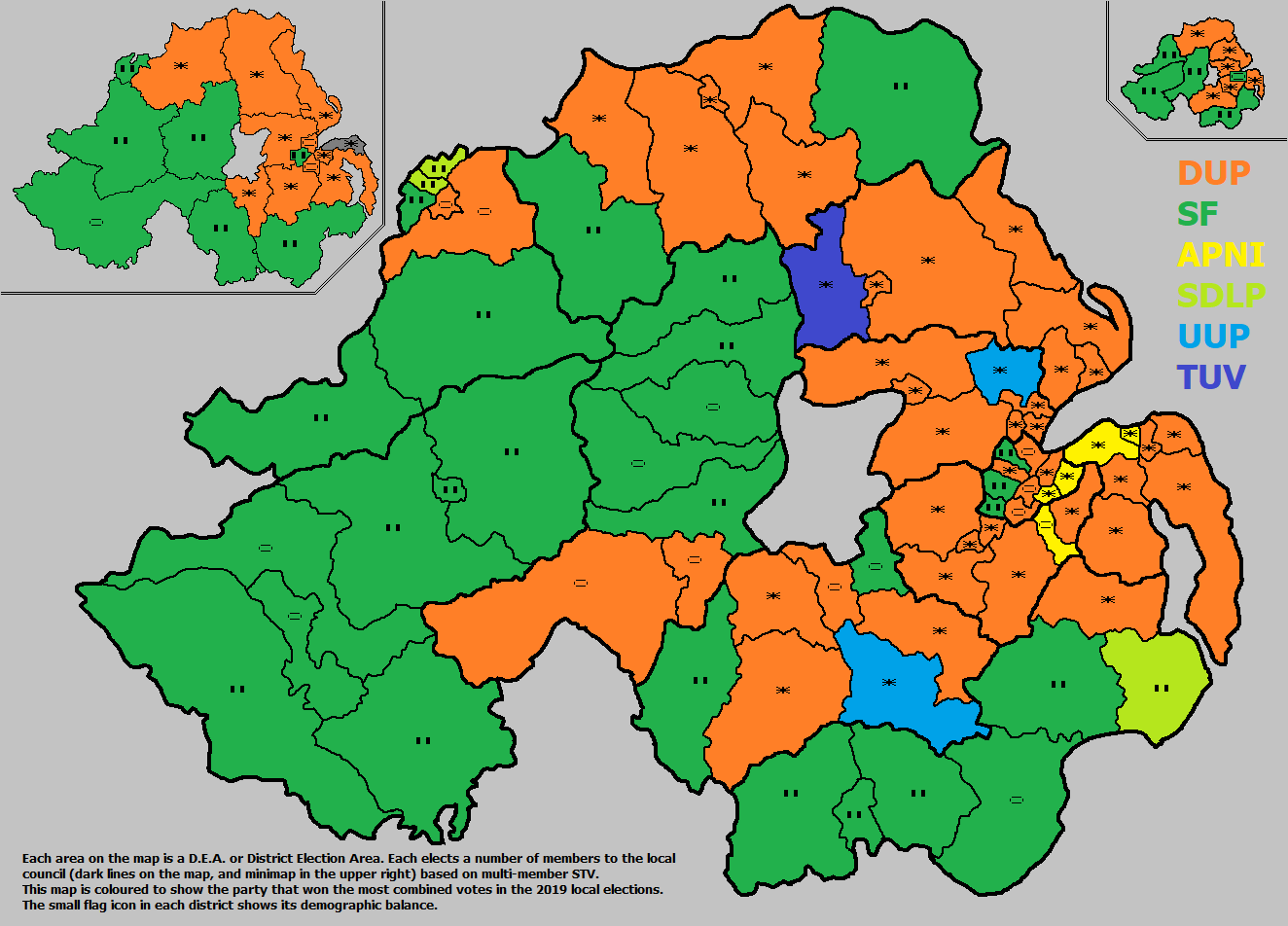 Teddy on Politics Northern Ireland local election results map