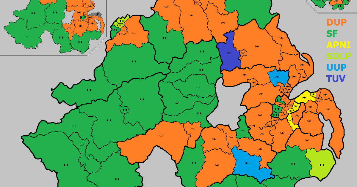 Teddy on Politics Northern Ireland local election results map