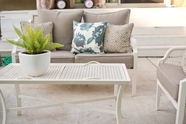 White patio furniture--backyard patio styling