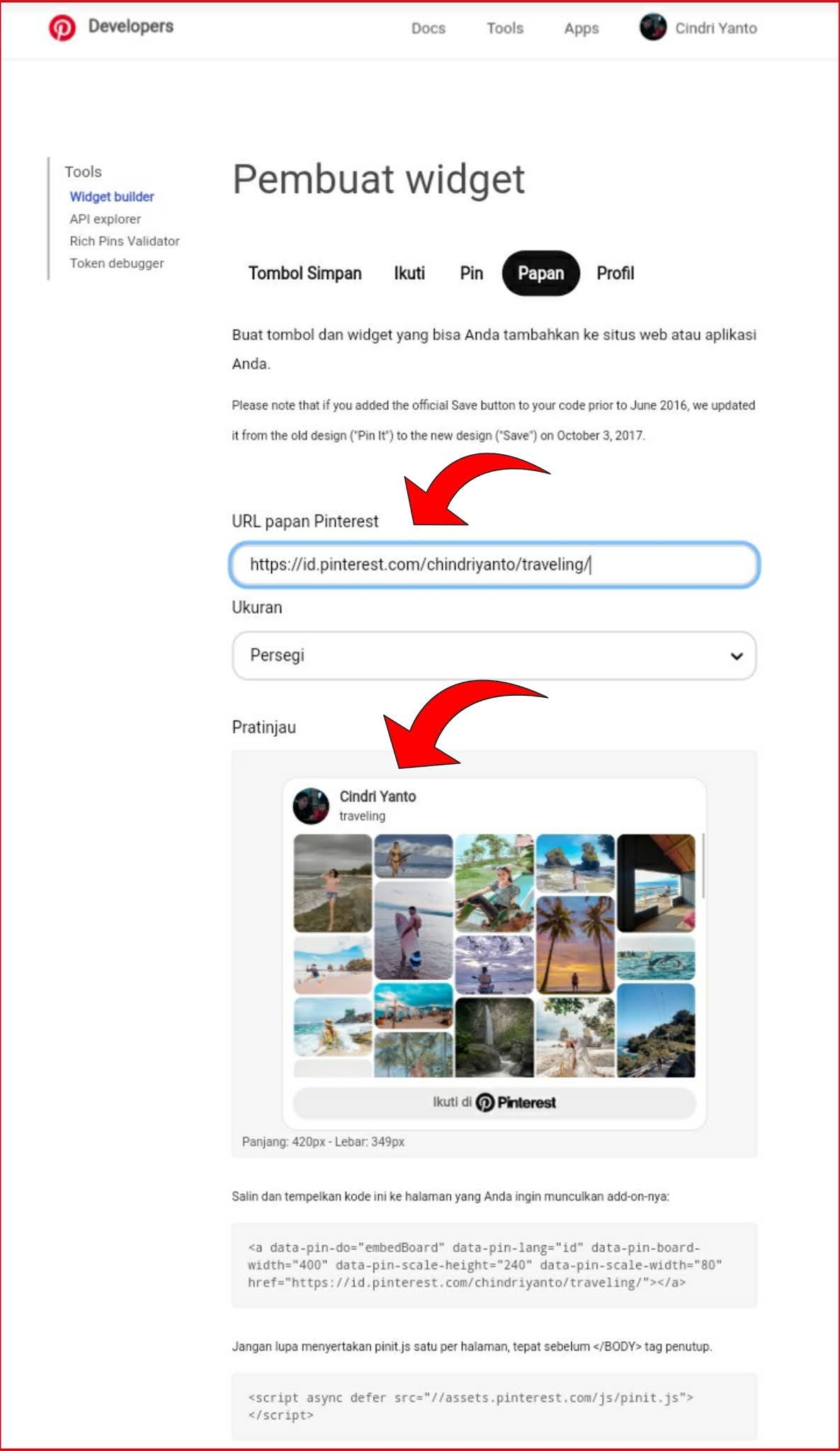 Cara Mudah Memasang Pin Atau Papan Pinterest Di Postingan Blog - Cindri  Yanto