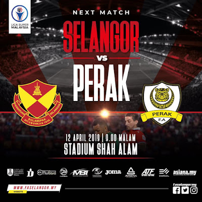Live Streaming Selangor vs Perak Liga Super 12.4.2019
