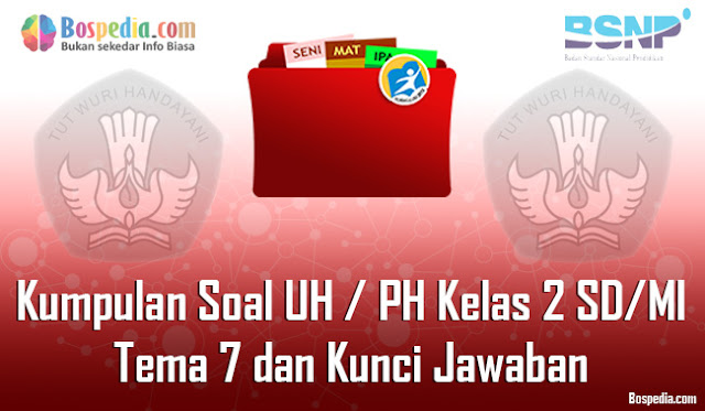 Kumpulan Soal UH / PH Kelas 2 SD/MI Tema 7 Subtema 1, 2, 3, 4 dan Kunci Jawaban