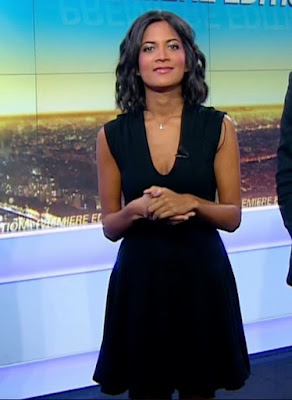 Aurélie Casse dans une robe noire sexy