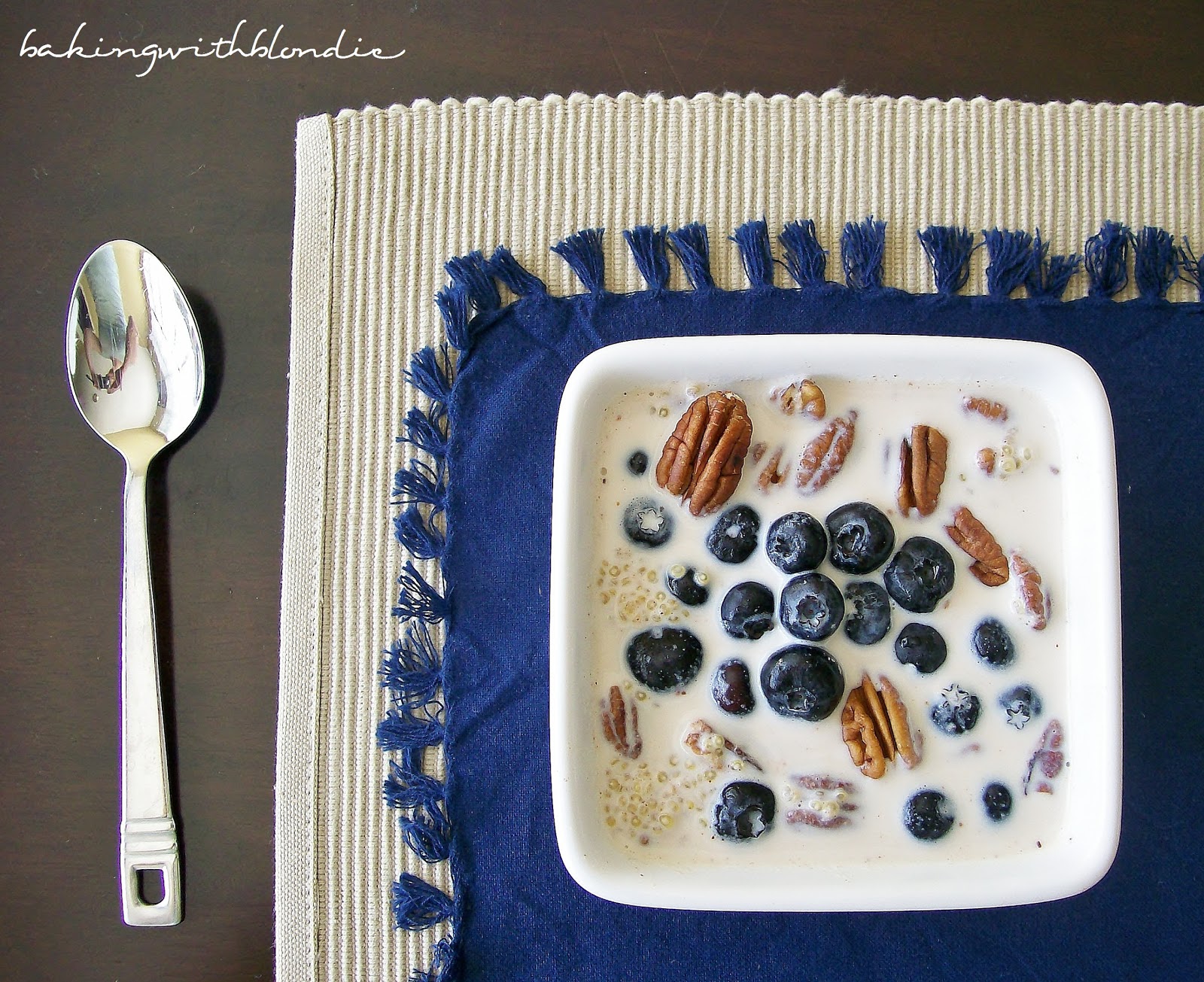 Quinoa Breakfast Delight with Pecans and Blueberries