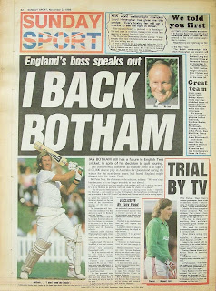 Back cover page of Sunday Sport newspaper 02-November-1986