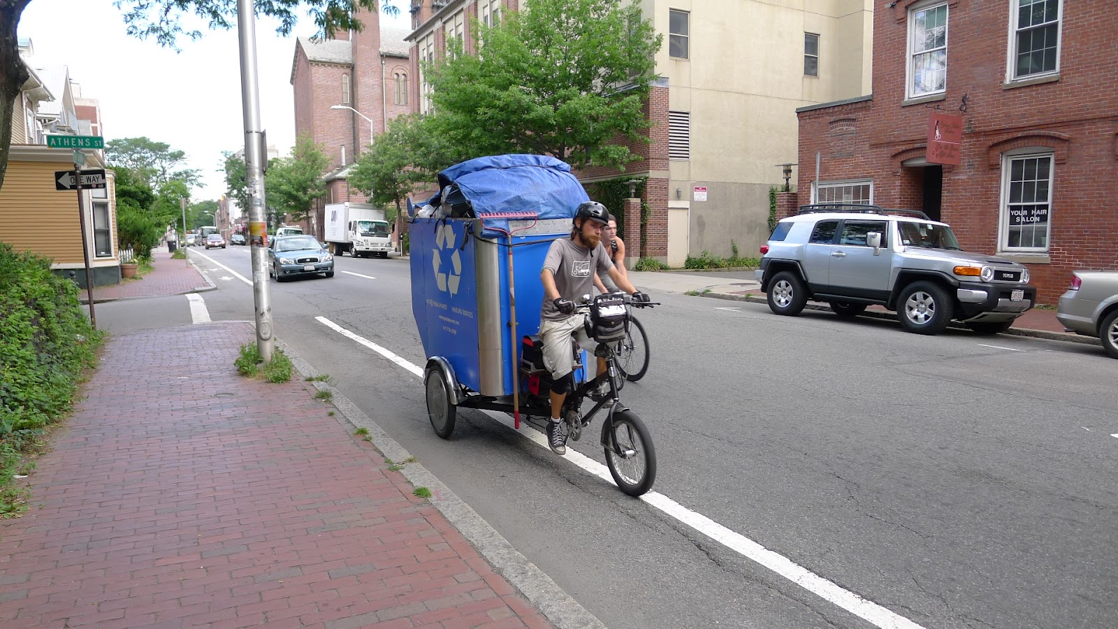 Biking in Heels Trash Bike