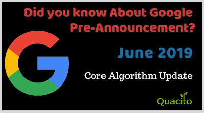 Google Pre-announcement, Search Core Algorithm Update