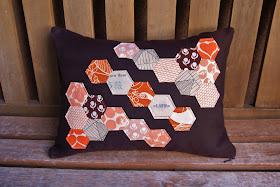 Umbrella Prints Trimmings Hexagon Pillow by Fabric Mutt