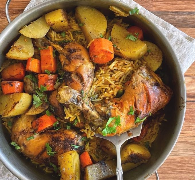 Chicken Machboos with Baharat & Sella Basmati Rice