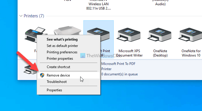 Как показать или скрыть принтер Microsoft Print to PDF в Windows 10