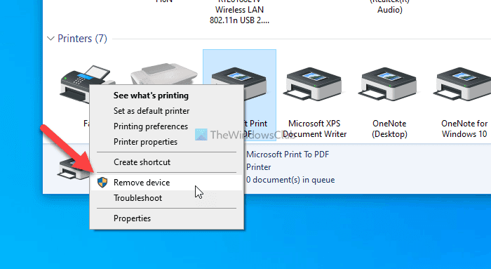 วิธีแสดงหรือซ่อน Microsoft Print เป็นเครื่องพิมพ์ PDF ใน Windows 10