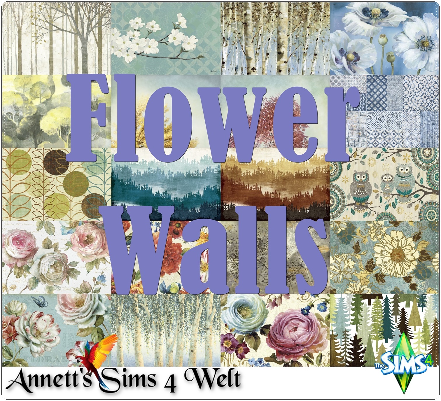 Sims 4 CC's The Best Flower Walls by