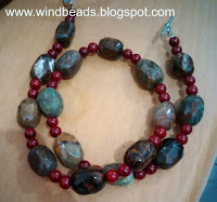 green and red coral necklace