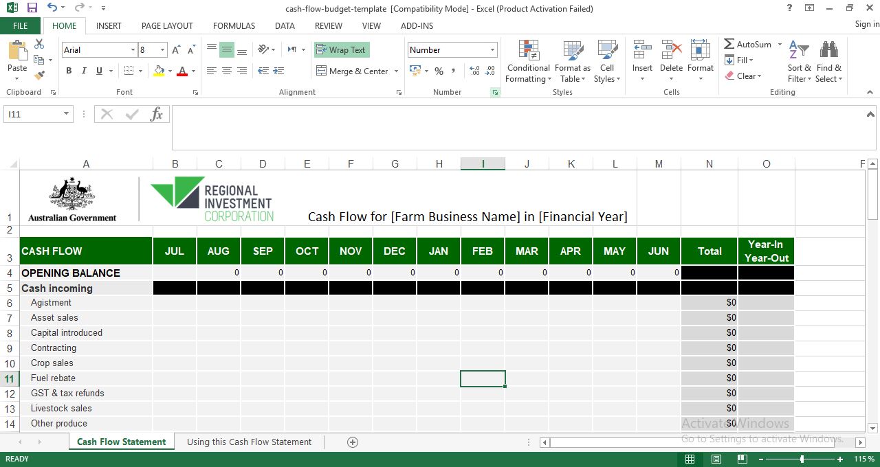 Free Cash Flow Statement Template In Excel