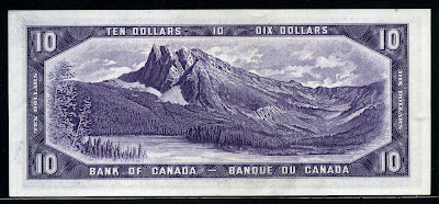 Canadian bank notes for sale, Canadian Currency, Mount Burgess Yoho National Park British Columbia