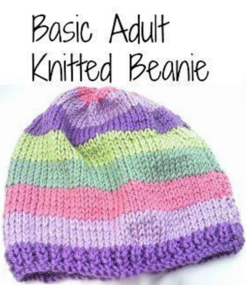 Basic Adults Knitted Beanie - Free Pattern 