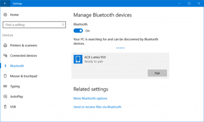 Windows10のBluetooth