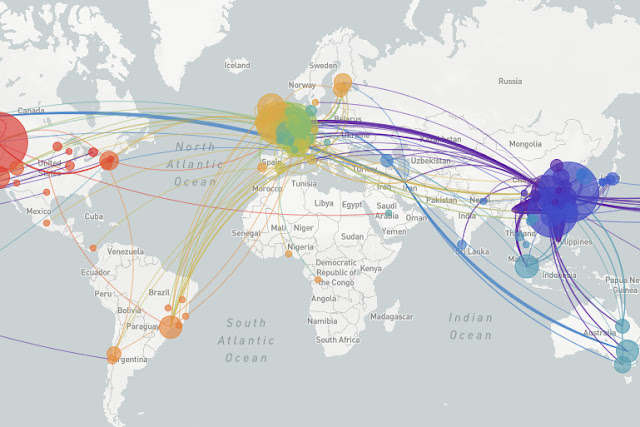 خريطة انتشار فيروس كورونا في العالم