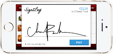 Signature Sign2Pay sur iPhone