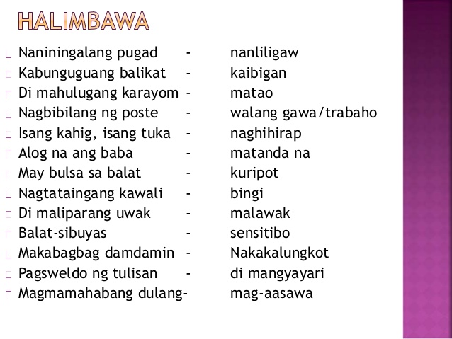 Mga Matalinghagang Salita Kahulugan At Halimbawa - Mobile Legends