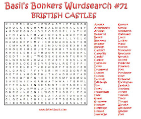 Brain Training with Professor Basil  #71 British Castles Wurdsearch  @BionicBasil® Downloadable Puzzle for Purrsonal Use Only