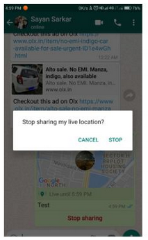 Cara Share Live Location di WhatsApp