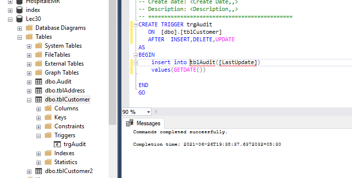 SQL Triggers and Stored Procedures