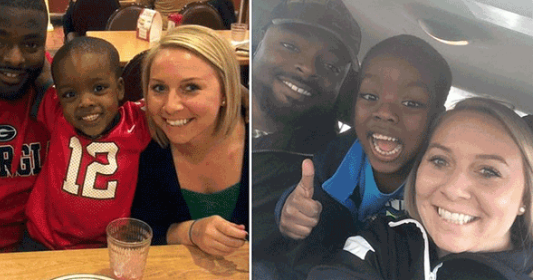 Woman shares photos of her son, her sons father and his girlfriend picture