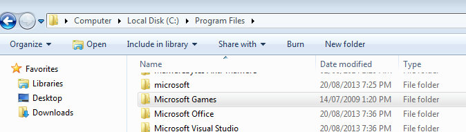 Restore Default Classic Microsoft Games in windows 8
