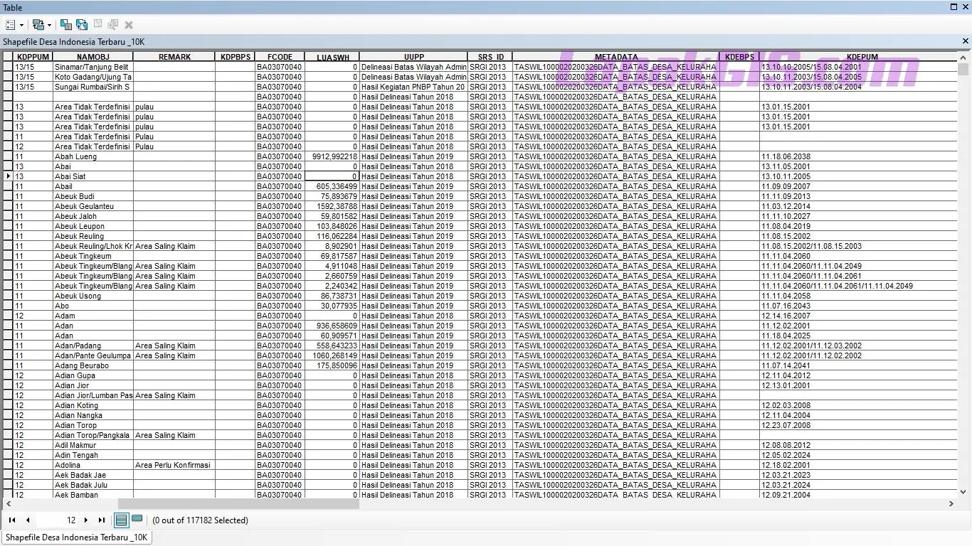 Shapefile Desa Indonesia