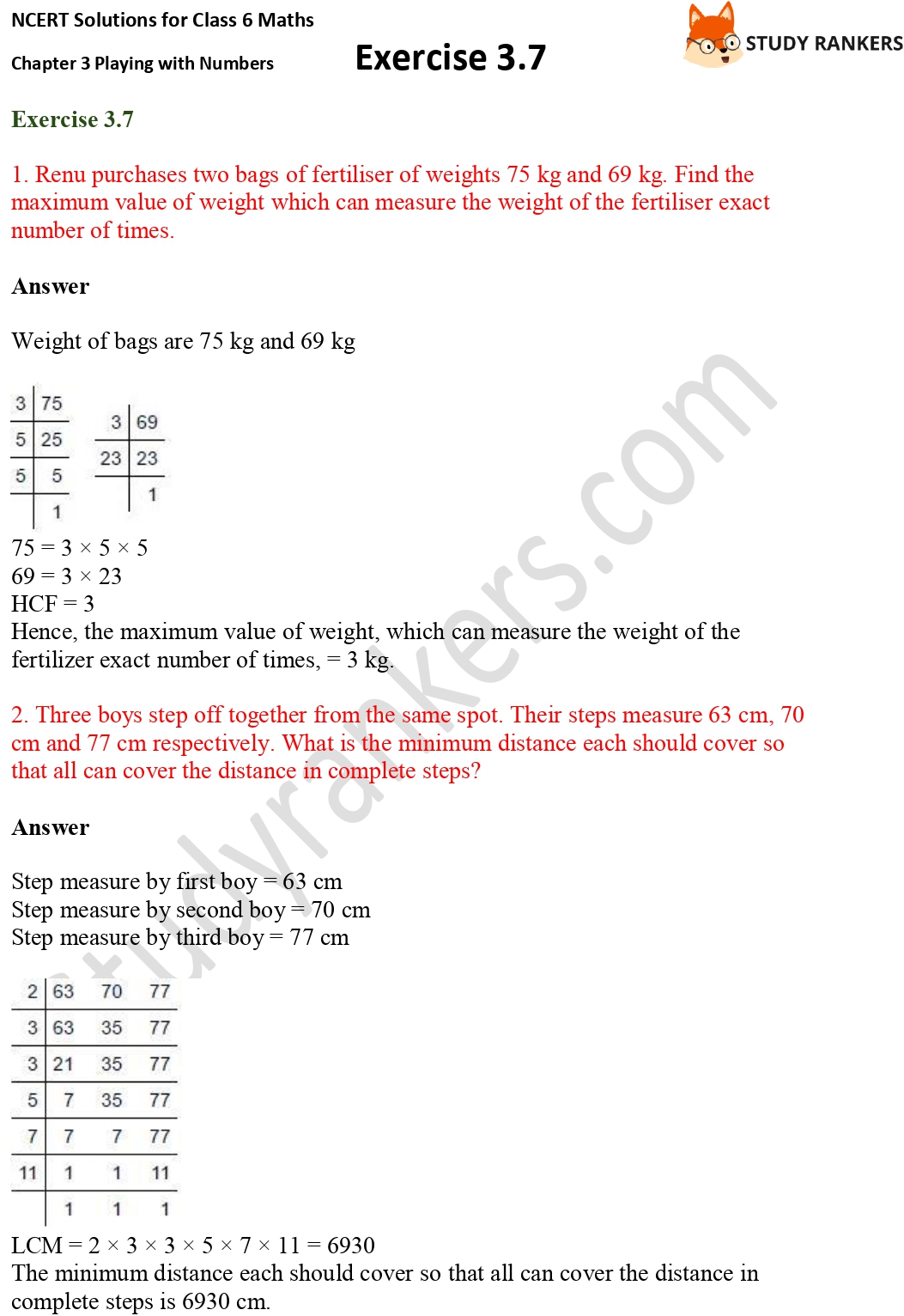 NCERT Solutions for Class 6 Maths Chapter 3 Playing with Numbers Exercise 3.7 Part 1