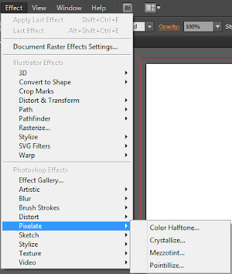 Nhóm lệnh Pixelate trong menu Effect của Illustrator