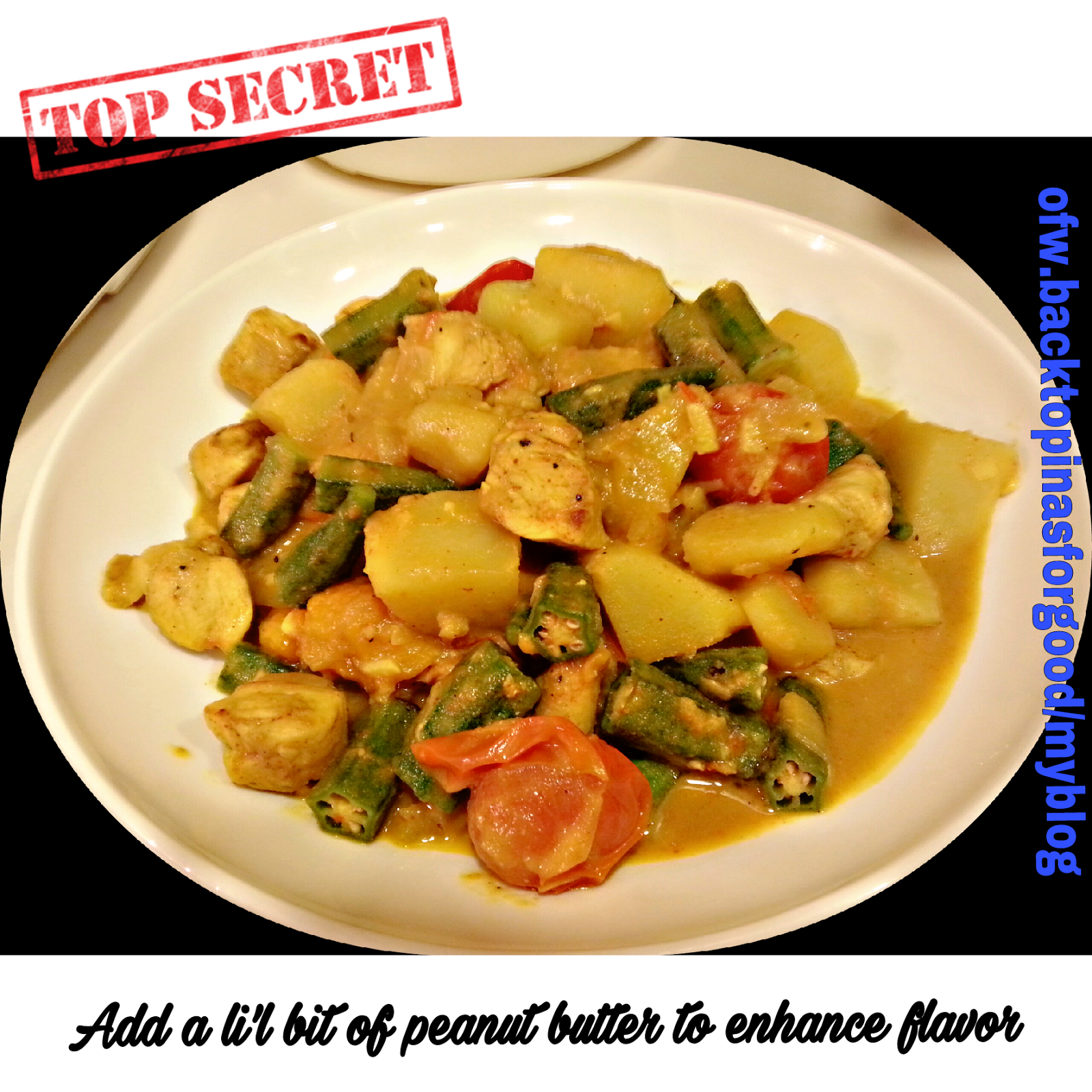 ofw back to Pinas for good CHICKEN CURRY WITH OKRA AND TOMATOES
