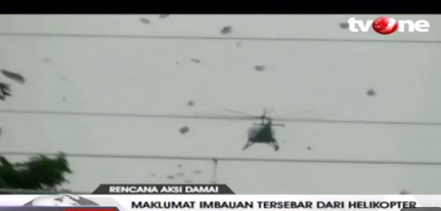 Terkait Aksi Bela Islam 212, Polisi Sebar Maklumat Lewat Helikopter, Begini Isinya