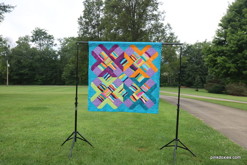 Pink Doxies Portable Quilt Frame & 2 Finished Quilts for Show