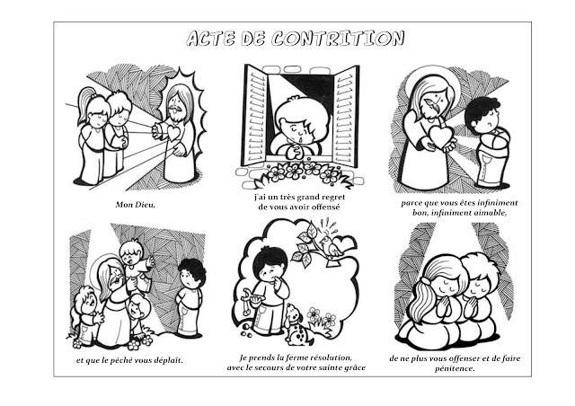 Diaporama : "Je confesse à Dieu" et Acte de contrition à colorier