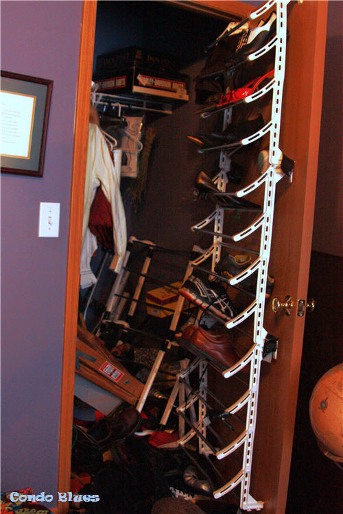 Condo Blues: How to Make an Easy DIY Floor To Ceiling Shoe Rack Organizer
