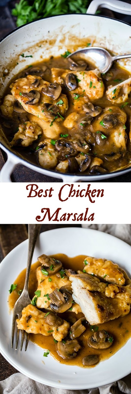 Enjoying this delicious homemade Chicken Marsala doesn't require a restaurant trip, only 25 minutes of your time and a handful of ingredients found at home!