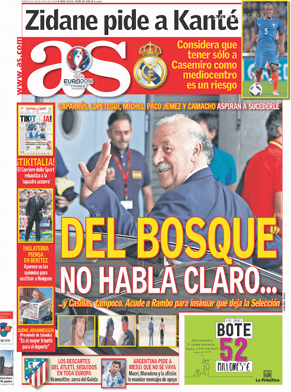 España, AS: "Del Bosque no habla claro..."